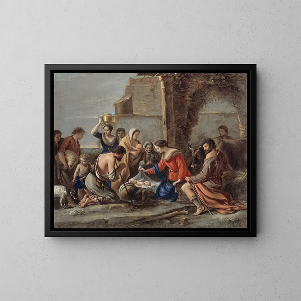 L'Adoration des bergers - Famille Le Nain — kehystetty taideteos seinällä