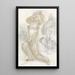 Femme nue avec les mains dans les cheveux, en arrière-plan une autre figure nue - Leo Gestel — kehystetty taideteos seinällä