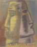 Esquisse de conception pour Paul Fierens l'Art hollandais contemporain deux têtes d'hommes représentées de profil se détournant l'une de l'autre - Leo Gestel — näkymä teoksesta