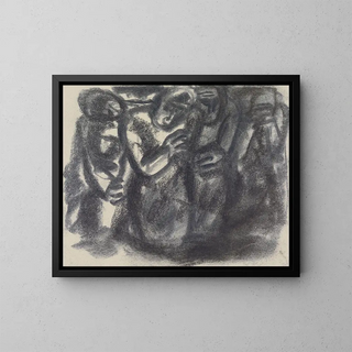 Esquisse d'un groupe de personnes - Leo Gestel — kehystetty taideteos seinällä