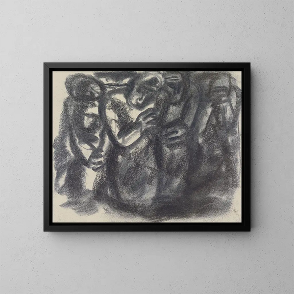 Esquisse d'un groupe de personnes - Leo Gestel — kehystetty taideteos seinällä