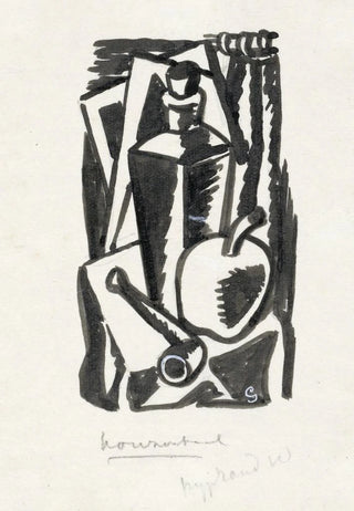 Leo Gestel - Stilleven met appel pijp en fles.webp