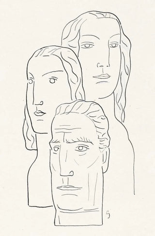 Leo Gestel - Twee vrouwen hoofden en een mannen hoofd.webp