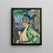 Portrait de dame sous un parapluie vert Frieda Blell - Leo Putz — kehystetty taideteos seinällä