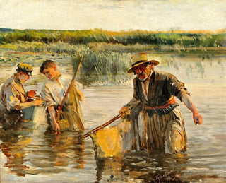 Kalastajat - Leon Wyczółkowski — näkymä teoksesta