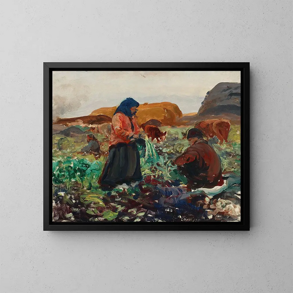 Sokeri- ja punajuurin sadosta II - Leon Wyczółkowski — kehystetty taideteos seinällä