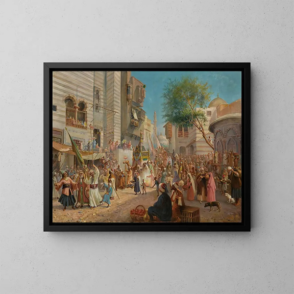 Le départ du mahmal du Caire - Leonardo de Mango — kehystetty taideteos seinällä