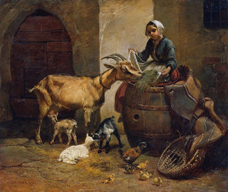 Leopold Brunner - Girl with goat.webp