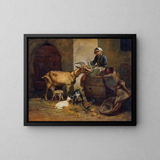 Leopold Brunner - Girl with goat.webp