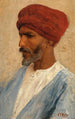 Portrait d'un Oriental avec un turban rouge - Leopold Carl Müller — näkymä teoksesta