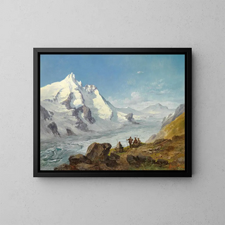 Leopold Munsch - Group of mountain climbers beside.webp