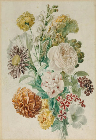 Leopold von Stoll - Blumenstrau mit Rose und Dahlie.webp
