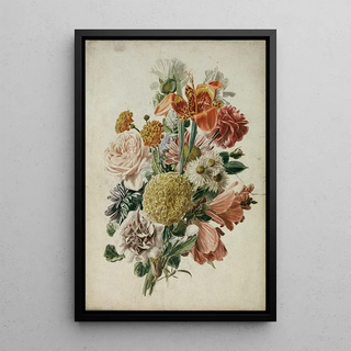 Leopold von Stoll - Blumenstrau mit Tagetes und Lilie.webp