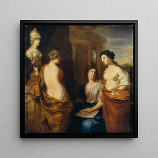 Les Arts autour du buste de la reine Kristina de Suède - David Klöcker Ehrenstrahl