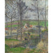 Maalauksen jäljennös Les rives de la Viosne à Osny par temps gris, en hiver - Camille Pissarro