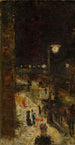 Berliinin kadulla yöllä - Lesser Ury — näkymä teoksesta
