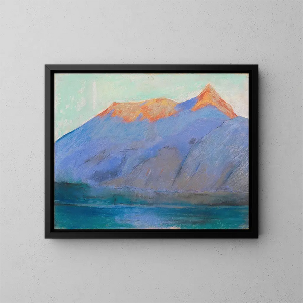 Lac de Garde avec vue sur le Monte Baldo - Lesser Ury — kehystetty taideteos seinällä