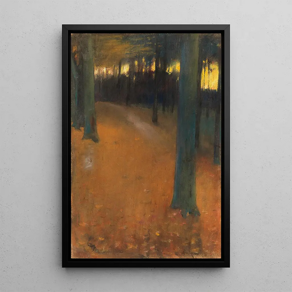 Lesser Ury - Waldlandschaft im Abendlicht.webp