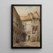Talon pihalla osoitteessa Rue de la Tannerie 29, Abbeville, Somme, Ranska, joka on François I:n hallituskauden ajalta - Lewis John Wood — kehystetty taideteos seinällä
