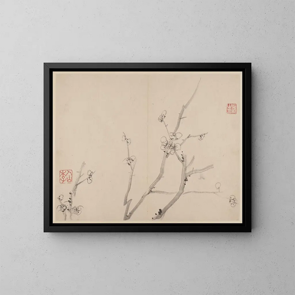 Album de pruniers en fleurs - Li Fangying — kehystetty taideteos seinällä