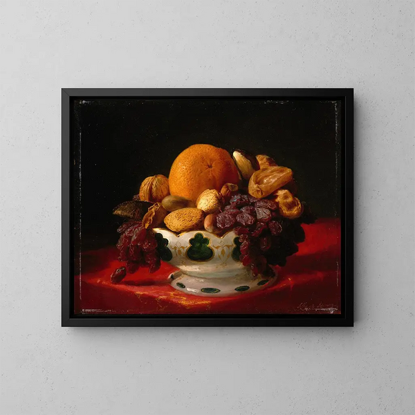 Oranges, noix et figues - Lilly Martin Spencer — kehystetty taideteos seinällä