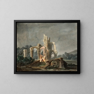 Llus Rigalt - Night Landscape with Gothic Ruins.webp