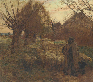 Lon Augustin Lhermitte - Le Berger Et Son Troupeau.webp