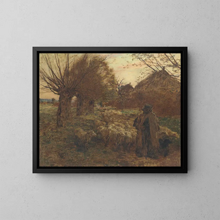 Lon Augustin Lhermitte - Le Berger Et Son Troupeau.webp