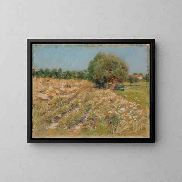 Le chemin de la ferme - Léon Augustin Lhermitte — kehystetty taideteos seinällä