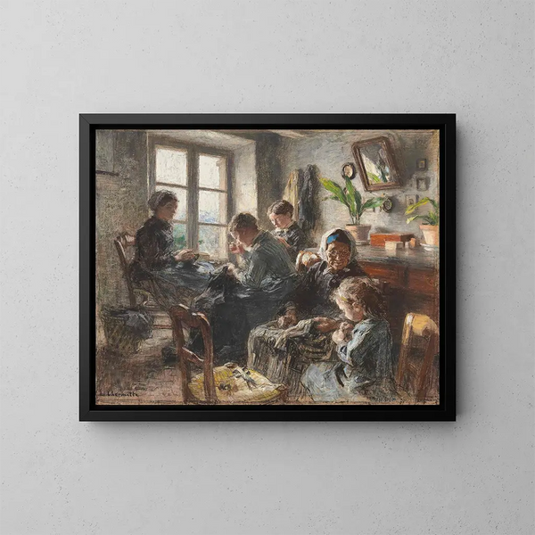 Les couturières - Léon Augustin Lhermitte — kehystetty taideteos seinällä