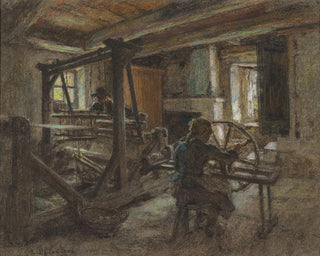 Le cottage des tisserands - Léon Augustin Lhermitte — näkymä teoksesta