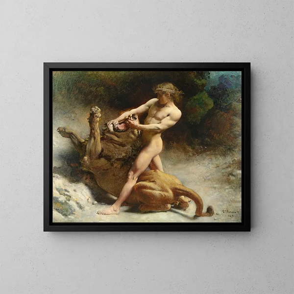 La jeunesse de Samson - Léon Bonnat — kehystetty taideteos seinällä