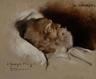 Victor Hugo'n maalaus hänen kuolinvuoteellaan - Léon Bonnat — näkymä teoksesta
