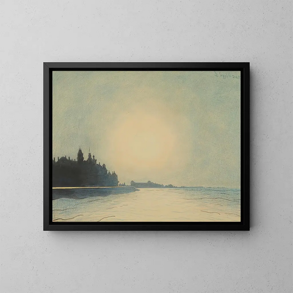 La digue à Ostende vue depuis le môle - Léon Spilliaert — kehystetty taideteos seinällä