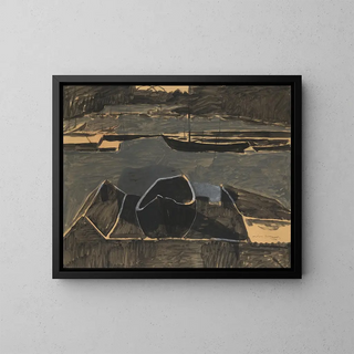 Dokken à Ostende - Léon Spilliaert — kehystetty taideteos seinällä