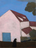 Ferme, la façade rose, silhouette de femme - Léon Spilliaert — näkymä teoksesta