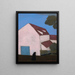 Ferme, la façade rose, silhouette de femme - Léon Spilliaert — kehystetty taideteos seinällä