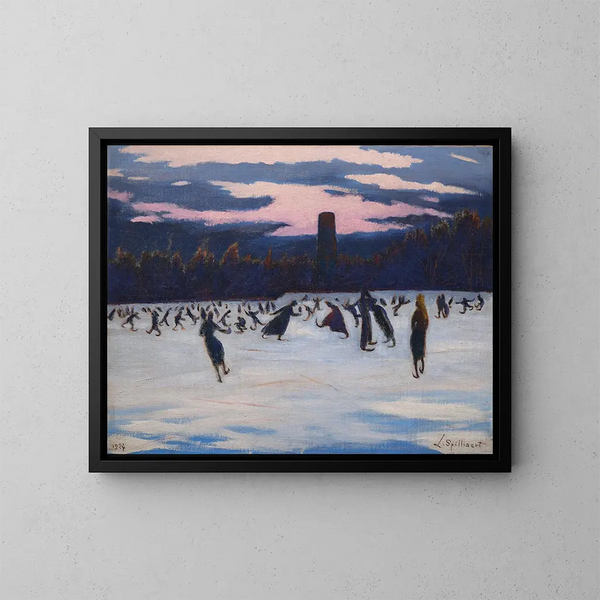 Les Patineurs au parc Marie-Henriette à Ostende - Léon Spilliaert — kehystetty taideteos seinällä