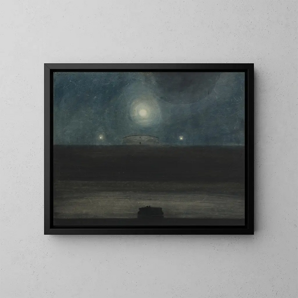 Ranta ja kuu - Léon Spilliaert — kehystetty taideteos seinällä