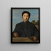 Portrait d'un bijoutier probablement Giovanni Pietro Crivelli - Lorenzo Lotto — kehystetty taideteos seinällä