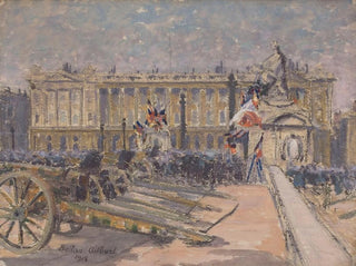 La place de la Concorde le jour de l'Armistice, le 11 novembre 1918 - Louis-Gilbert Bellan — näkymä teoksesta