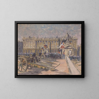 La place de la Concorde le jour de l'Armistice, le 11 novembre 1918 - Louis-Gilbert Bellan — kehystetty taideteos seinällä