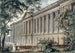 Louvre'n pylvässali puutarhasta, joka on otettu Hôtel du Comte d'Angivillerin puutarhasta - Louis-Pierre Baltard — näkymä teoksesta