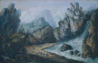 Louis Belanger - Torrent and Waterfall in the Alps.webp
