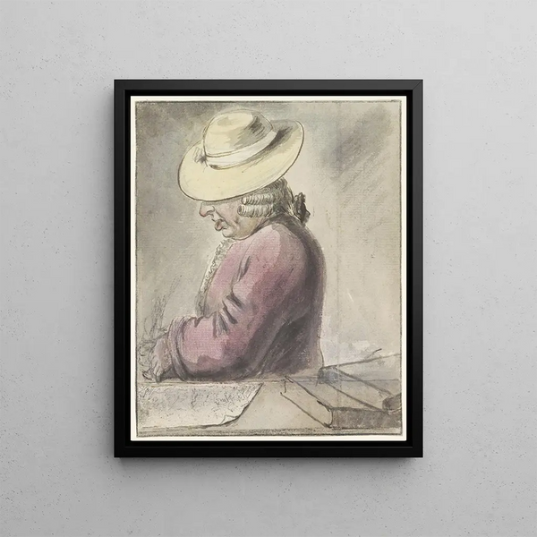 Louis Bernard Coclers - Portret van Johann Goll van Franckenstein met hoed naar links.webp
