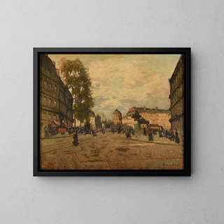 La place Saint-Michel, Pariisi - Louis Braquaval — kehystetty taideteos seinällä
