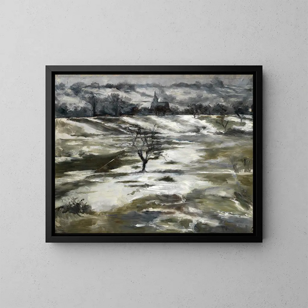 Taunus maisemasta varhaiskeväällä - Louis Eysen — kehystetty taideteos seinällä