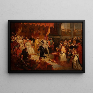Louis Gallait - The abdication of Emperor Charles V in favor of his son Philip II At Brussels 25 October 1555.webp
