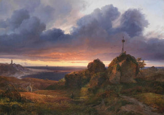 Louis Gurlitt - Evening view of the Kattegat near Kullen.webp