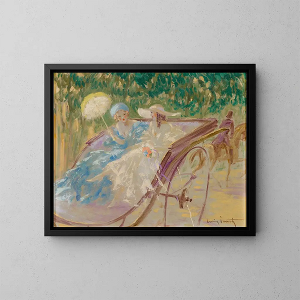Kaksi eleganttia kalkkikivestä - Louis Icart — kehystetty taideteos seinällä